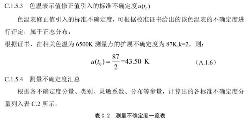 標準光源箱相關色溫測量不確定度的評定4